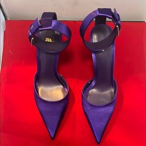 Zara Purple Heels with Ankle Strap
